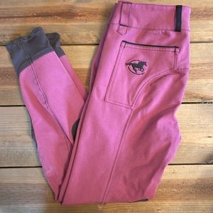 Orchid/Gray Piper knee patch britches